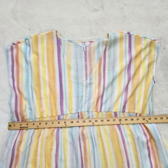 Time and Tru Women's Woven Print Dress with Flounce Hem V-Neck Size XXL - Picture 12 of 15